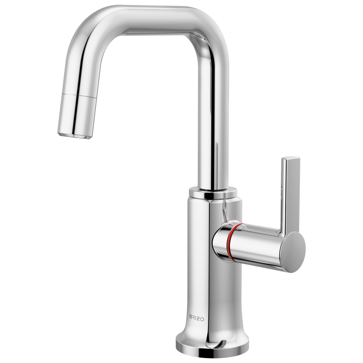 Brizo® 61307LF-H-PC-L Kintsu® Integrated Hot Faucet with Square Spout, 1 gpm Flow Rate, 360 deg Swing Spout, Chrome, 1 Handles