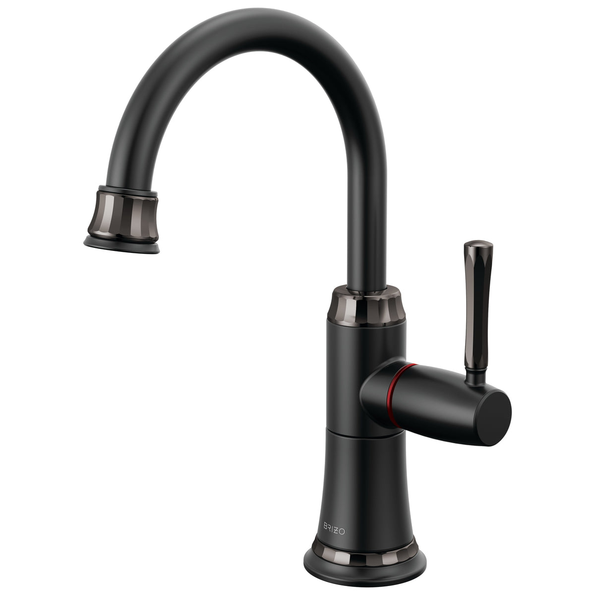 Brizo® 61358LF-H-BLBNX Instant Hot Faucet, 1 gpm Flow Rate, Swivel Spout, Matte Black, 1 Handles, Import