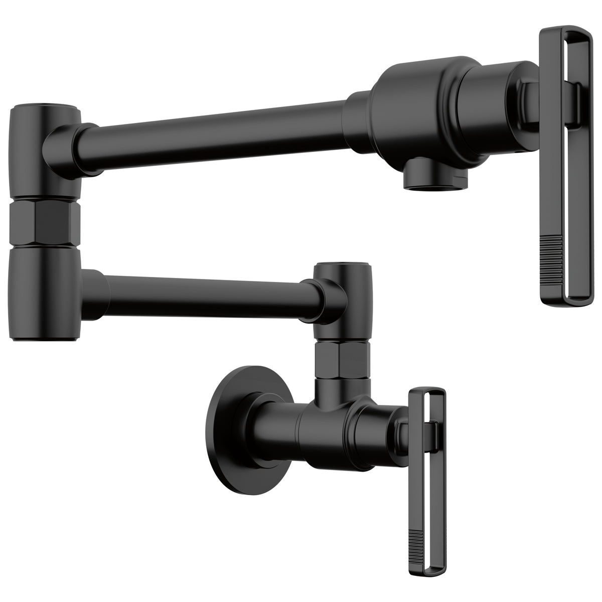 Brizo® 62807LF-BL Kintsu® Pot Filler, 4 gpm Flow Rate, Dual Jointed Swivel Spout, Matte Black, 2 Handles, Import