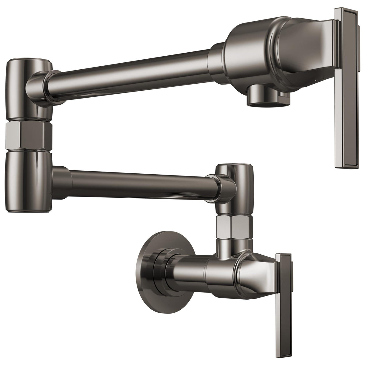 Brizo® 62822LF-BNX Frank Lloyd Wright® Pot Filler, 4 gpm Flow Rate, Double Jointed Swing Spout, Brilliance Black Onyx, 1 Handles, Import