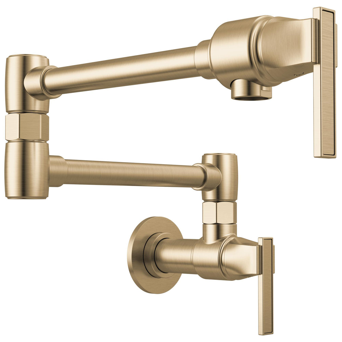 Brizo® 62822LF-GL Frank Lloyd Wright® Pot Filler, 4 gpm Flow Rate, Double Jointed Swing Spout, Luxe Gold, 1 Handles, Import