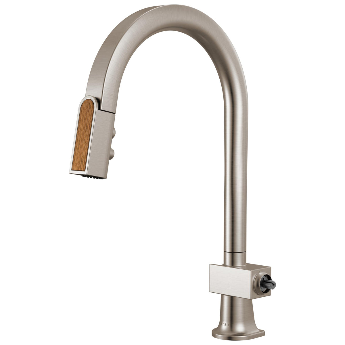 Brizo® 63022LF-SSWDLHP 63022LF Frank Lloyd Wright Pull-Down Kitchen Faucet, 1.8 gpm Flow Rate, Stainless/Wood, 1 Handles, 1 Faucet Holes, Function: Dual-Function