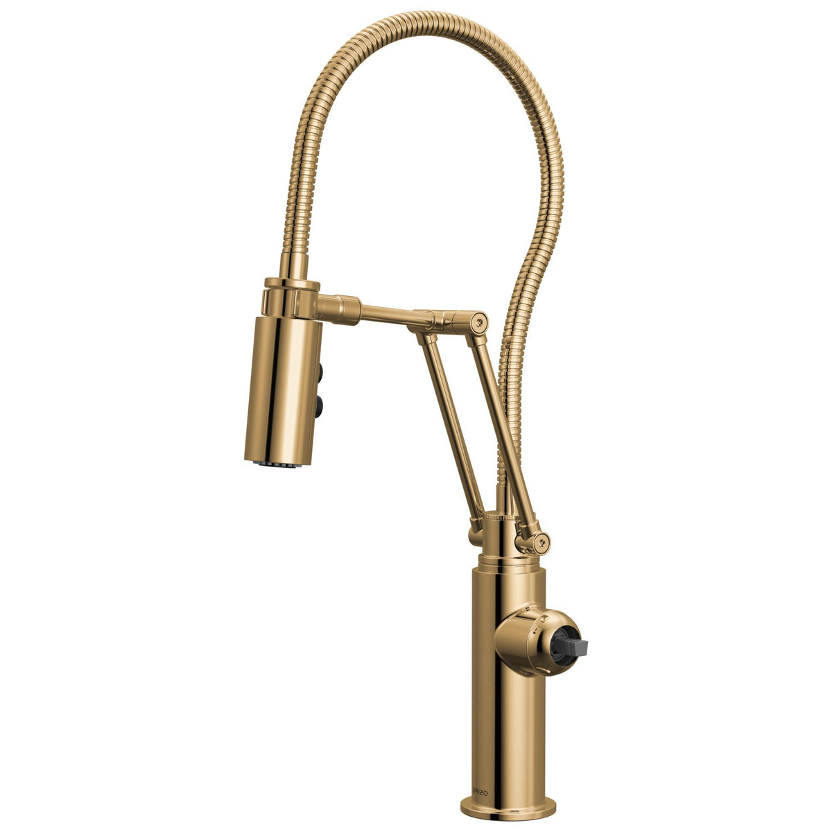Brizo® 63121LF-PGLHP Odin® Dual-Jointed Kitchen Faucet, 1.8 gpm Flow Rate, Polished Gold, 1 Handles, 1 Faucet Holes, Function: Kitchen