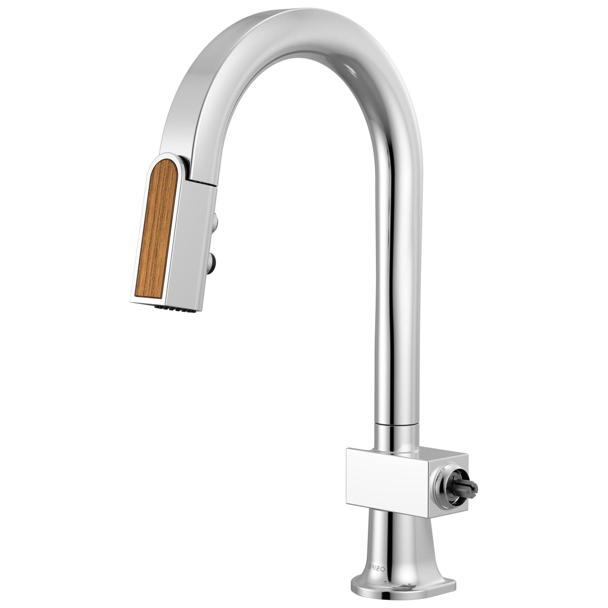 Brizo® 63922LF-PCWDLHP 63922LF Pull-Down Faucet, Frank Lloyd Wright, Polished Chrome/Teak Wood, 1 Handle, 1.8 gpm