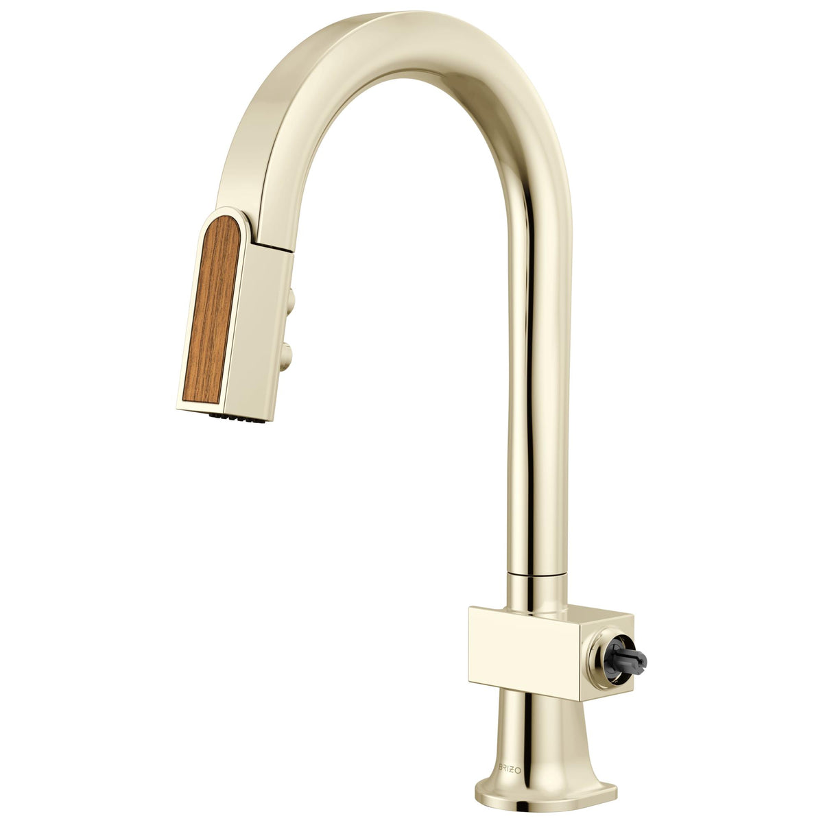 Brizo® 63922LF-PNWDLHP 63922LF Pull-Down Faucet, Frank Lloyd Wright, Polished Nickel/Wood, 1 Handle, 1.8 gpm
