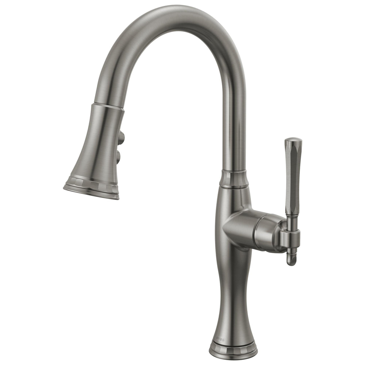Brizo® 63958LF-SL Pull-Down Kitchen Faucet, 1.8 gpm Flow Rate, Luxe Steel, 1 Handles, 1 Faucet Holes, Spray/Aerated Stream Function, Import