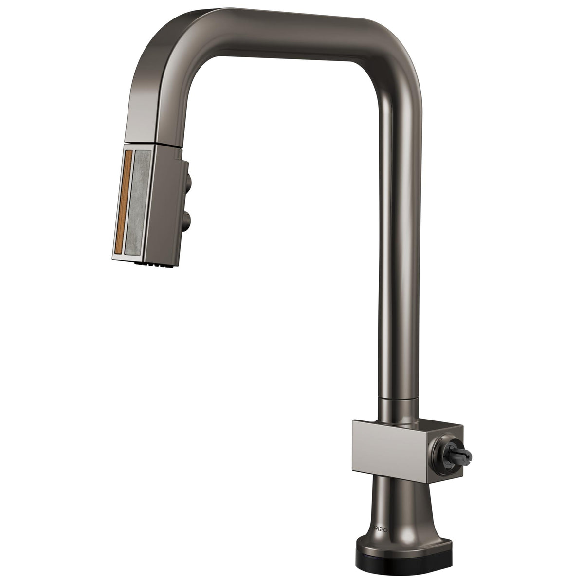 Brizo® 64023LF-BNXWDLHP 64023LF Frank Lloyd Wright Pull-Down Kitchen Faucet, 1.8 gpm Flow Rate, Brilliance Black Onyx, 1 Handles, 1 Faucet Holes, Function: Dual-Function