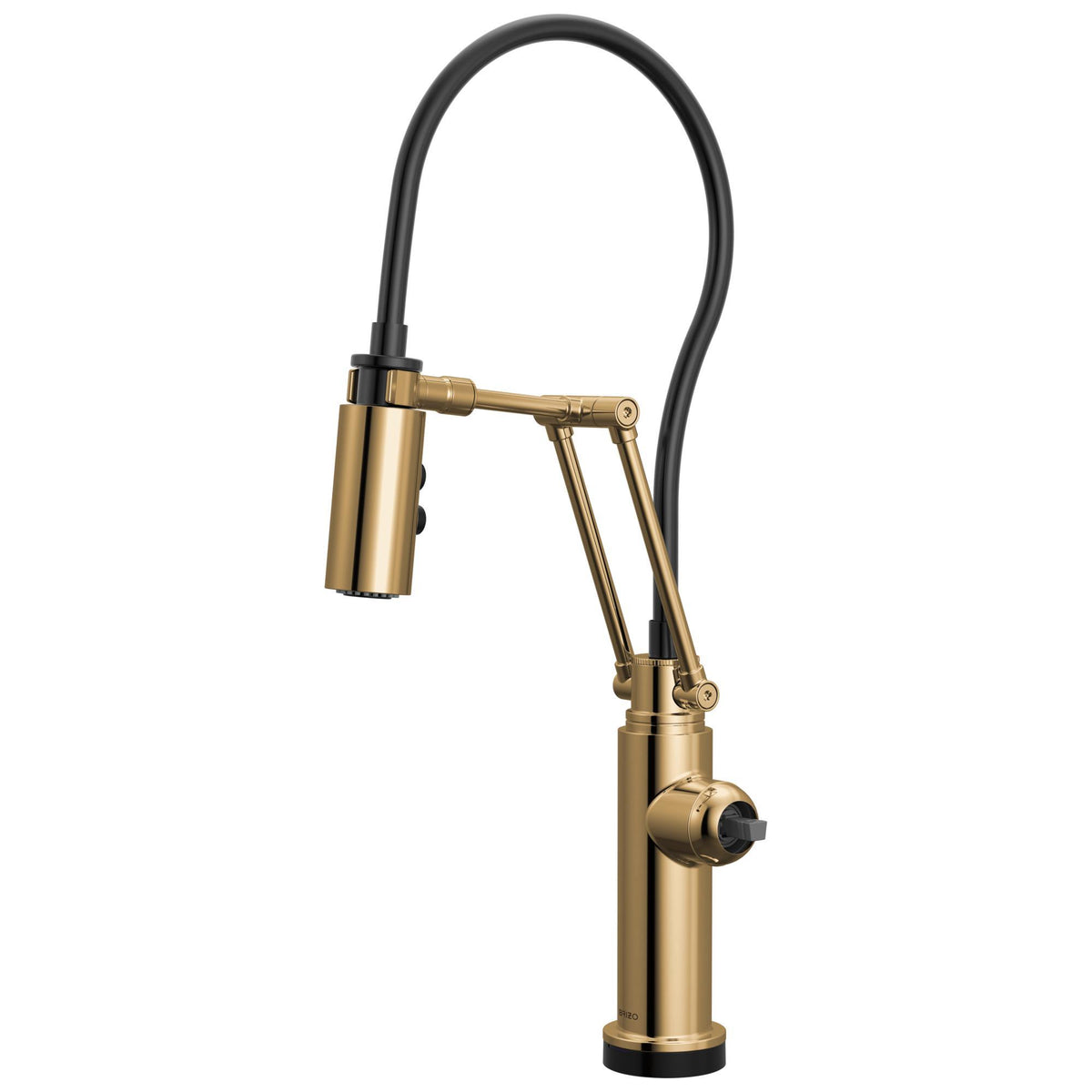Brizo® 64221LF-PGLHP Odin® Dual-Jointed Kitchen Faucet, 1.8 gpm Flow Rate, Polished Gold, 1 Handles, 1 Faucet Holes, Function: Kitchen