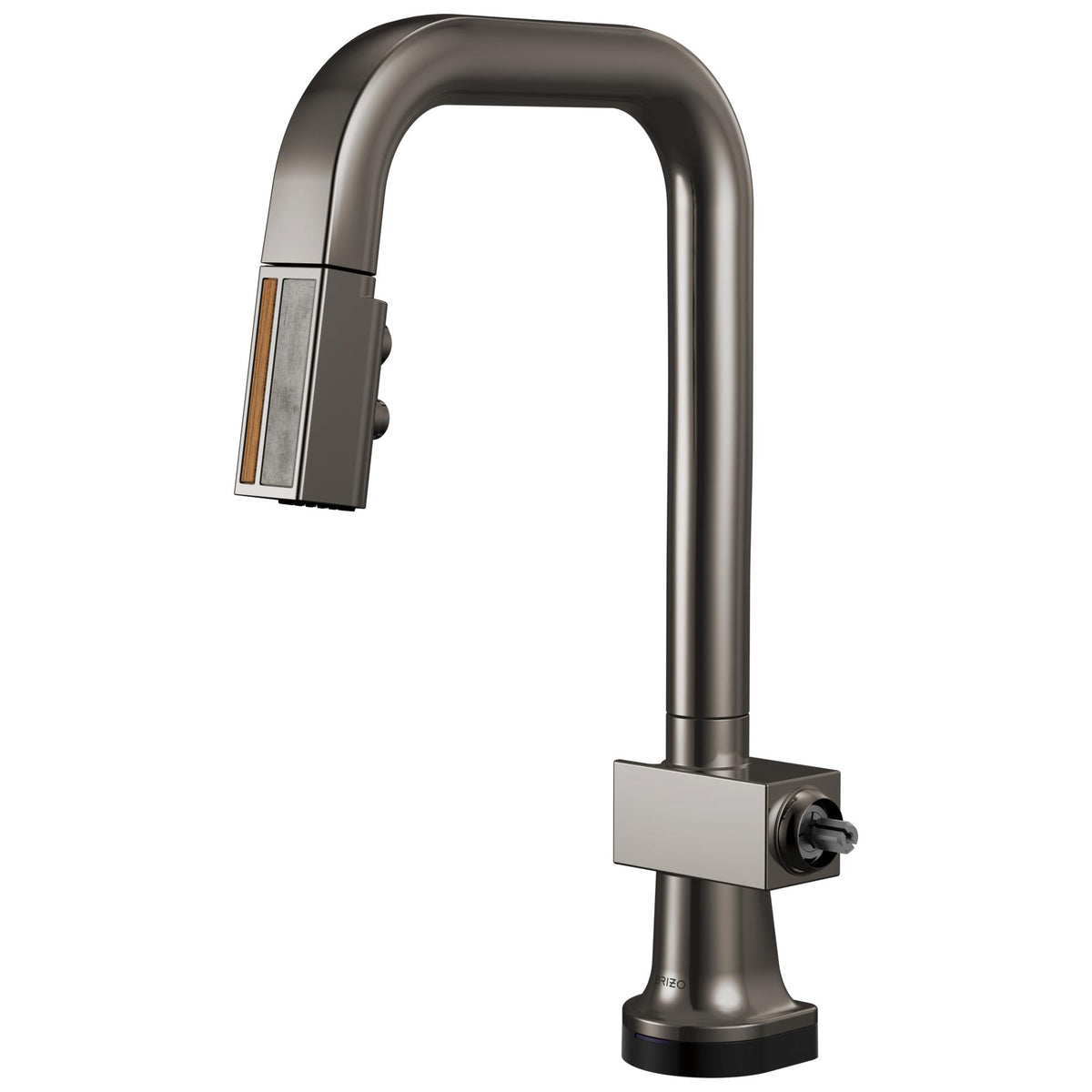 Brizo® 64923LF-BNXWDLHP 64923LF Pull-Down Faucet, Frank Lloyd Wright, Brilliance Black Onyx/Wood, 1 Handle, 1.8 gpm