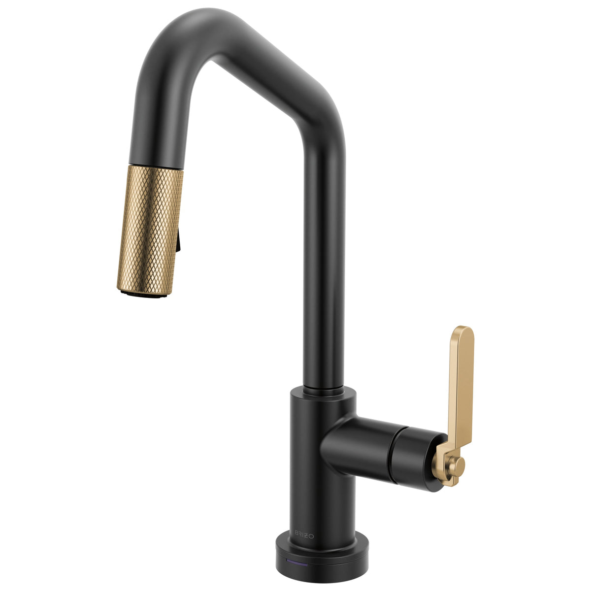 Brizo® 64964LF-BLGL Pull-Down Faucet with Angle Spout, Litze®, Matte Black/Luxe Gold, 1 Handle, 1.8 gpm