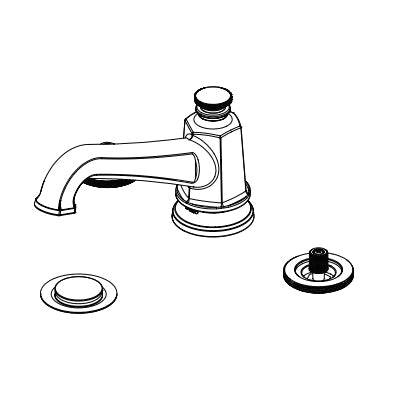 Brizo® 65378LF-NKLHP Invari™ Widespread Lavatory Faucet, Commercial/Residential, 1.5 gpm Flow Rate, 2-1/2 in H Spout, 6 to 16 in Center, Luxe Nickel, Pop-Up Drain, Import