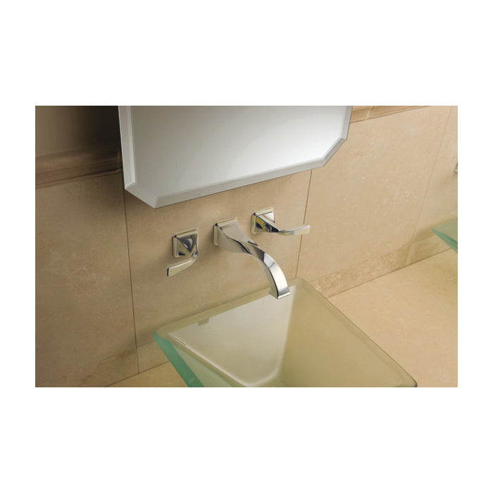 Brizo® Virage® Lavatory Faucet With Overflow, Commercial, 1.5 gpm Flow Rate, 8 in Center, 2 Handles, Grid Strainer Drain, Function: Traditional