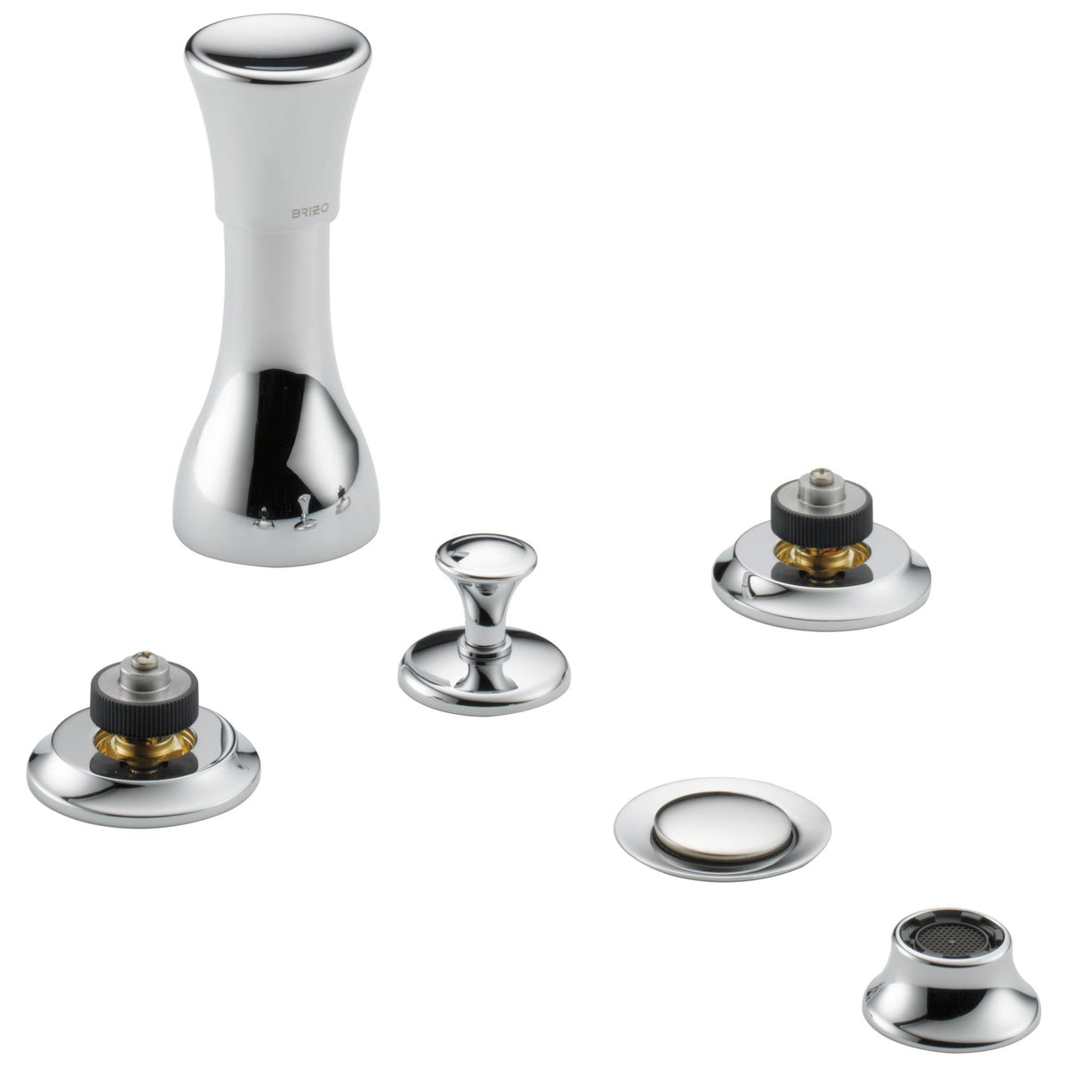 Brizo® 68460-PCLHP Rook™ Widespread Bidet Faucet, Commercial, 5 to 8 in Center, Polished Chrome, Pop-Up Drain