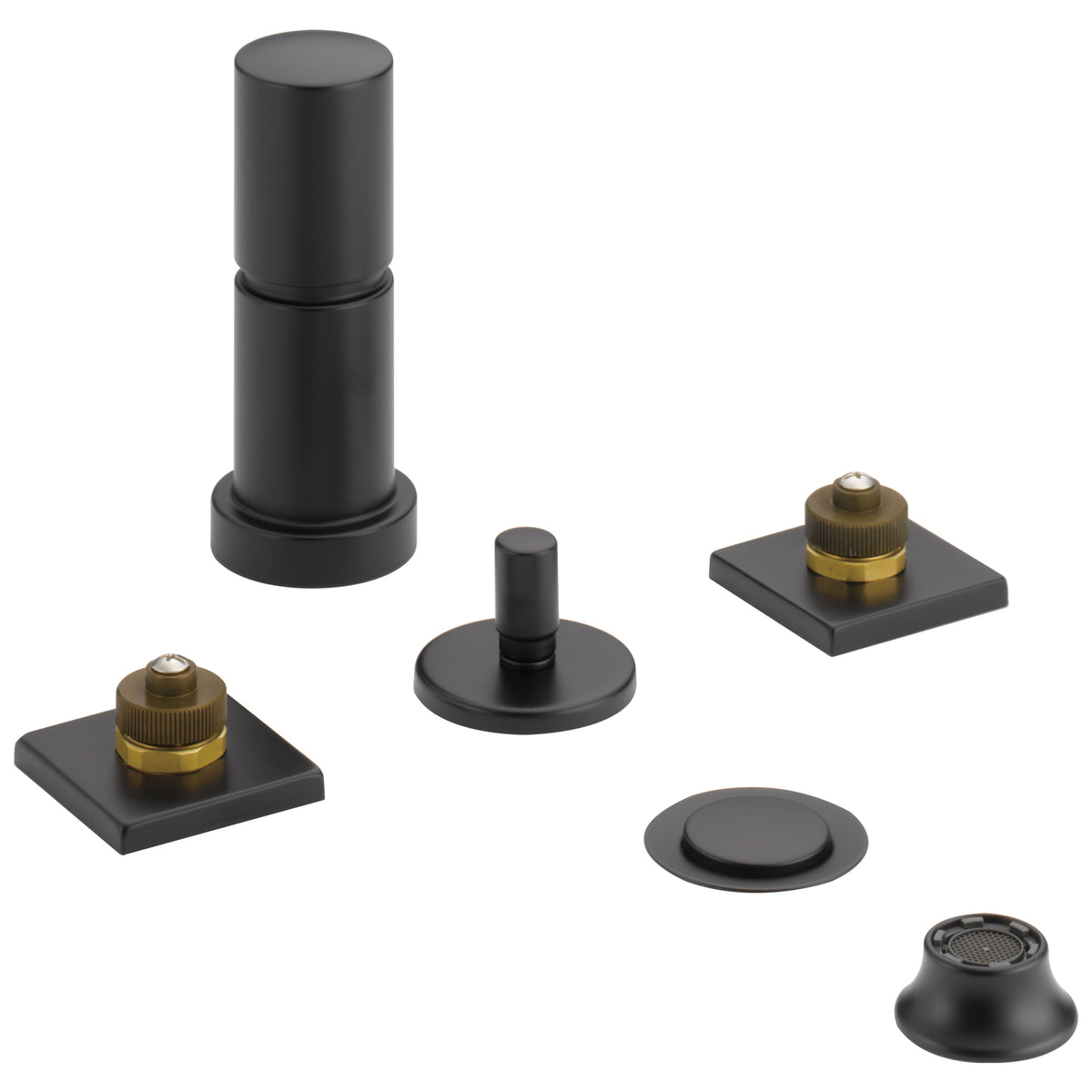 Siderna - Widespread Bidet Faucet - Matte Black - Deck Mount