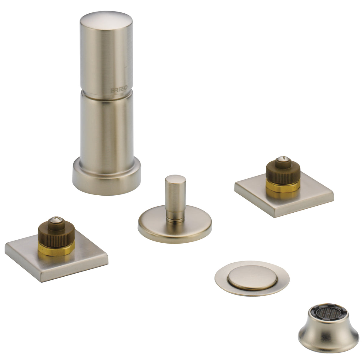 Siderna - Widespread Bidet Faucet - Brushed Nickel - Brass