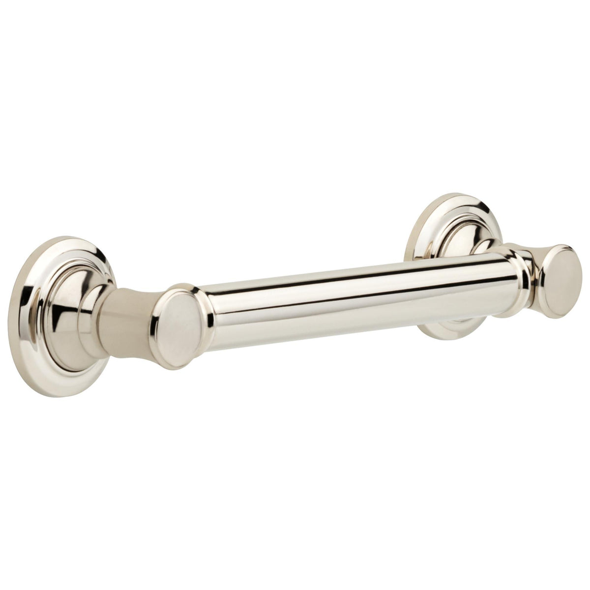Round Traditional Decorative Grab Bar - Polished Nickel