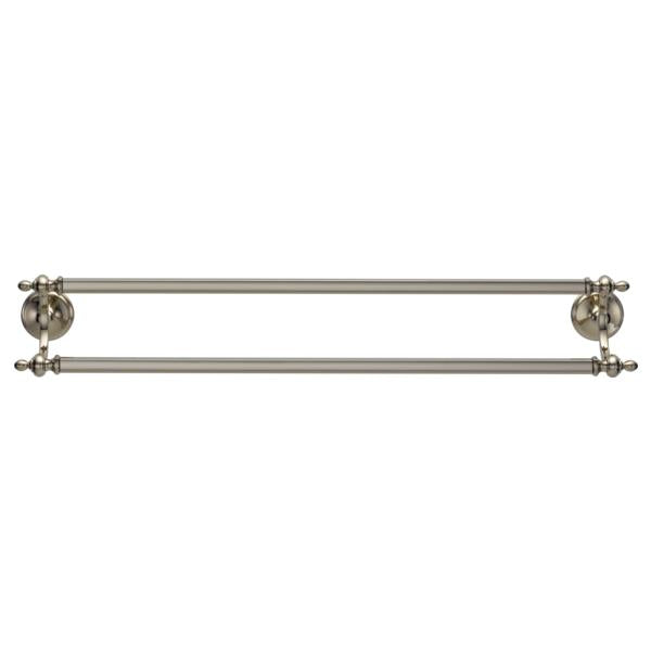 Brizo® Charlotte® Double Towel Bar, 24 in L Bar, 4-1/2 in OAD x 2-3/8 in OAH, Brass, Import