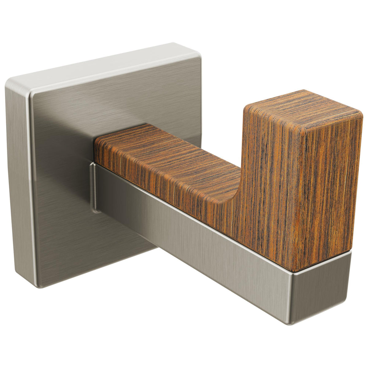 Frank Lloyd Wright - Robe Hook - Luxe Nickel/Teak Wood
