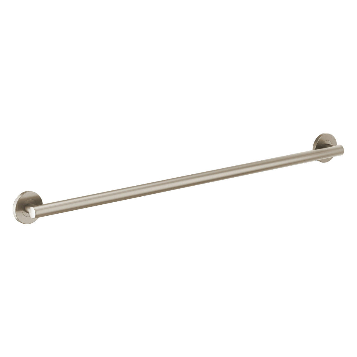 Euro - Round Decorative Grab Bar - Brushed Nickel - 42"