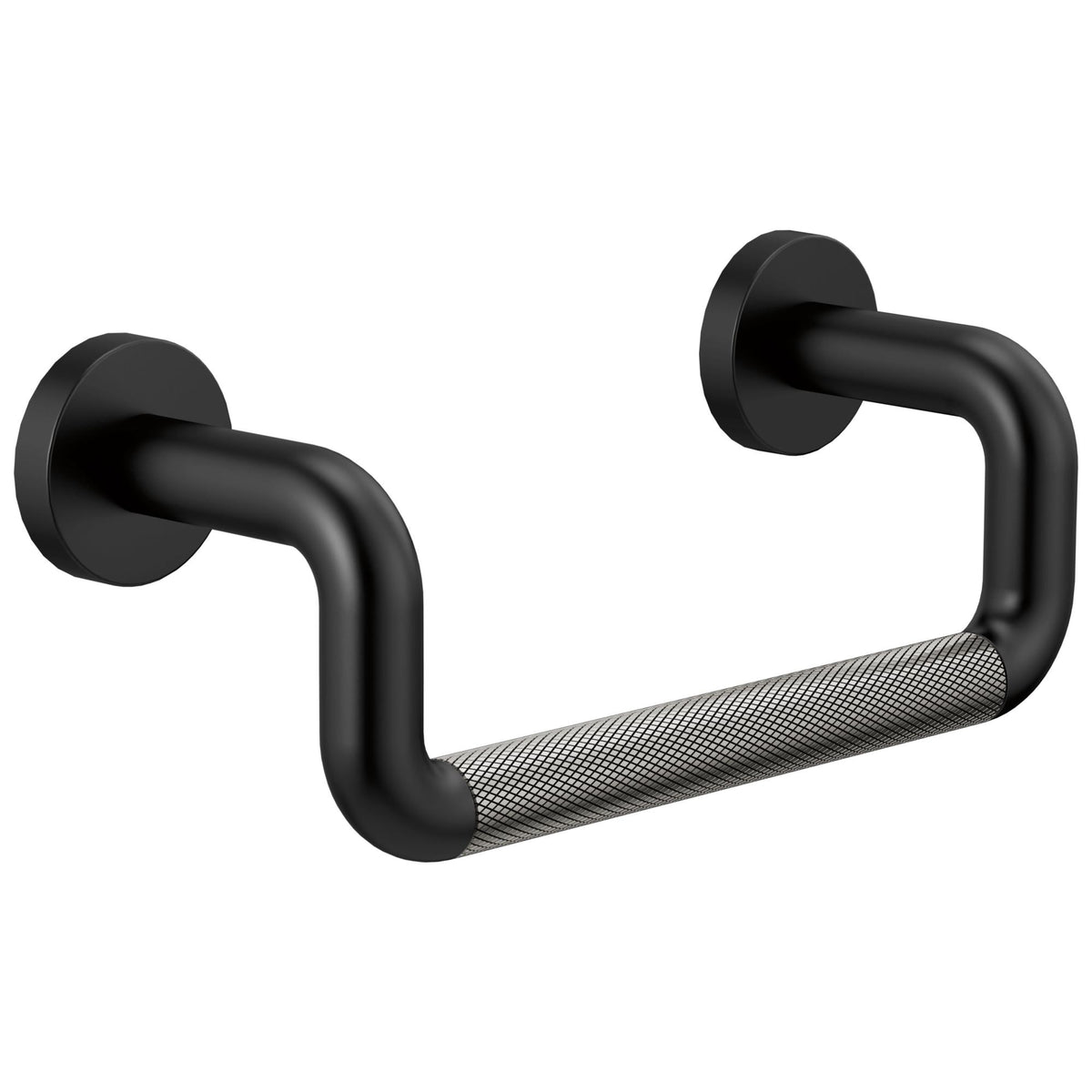 Litze - 8" Towel Bar - Zinc - Matte Black/Luxe Steel