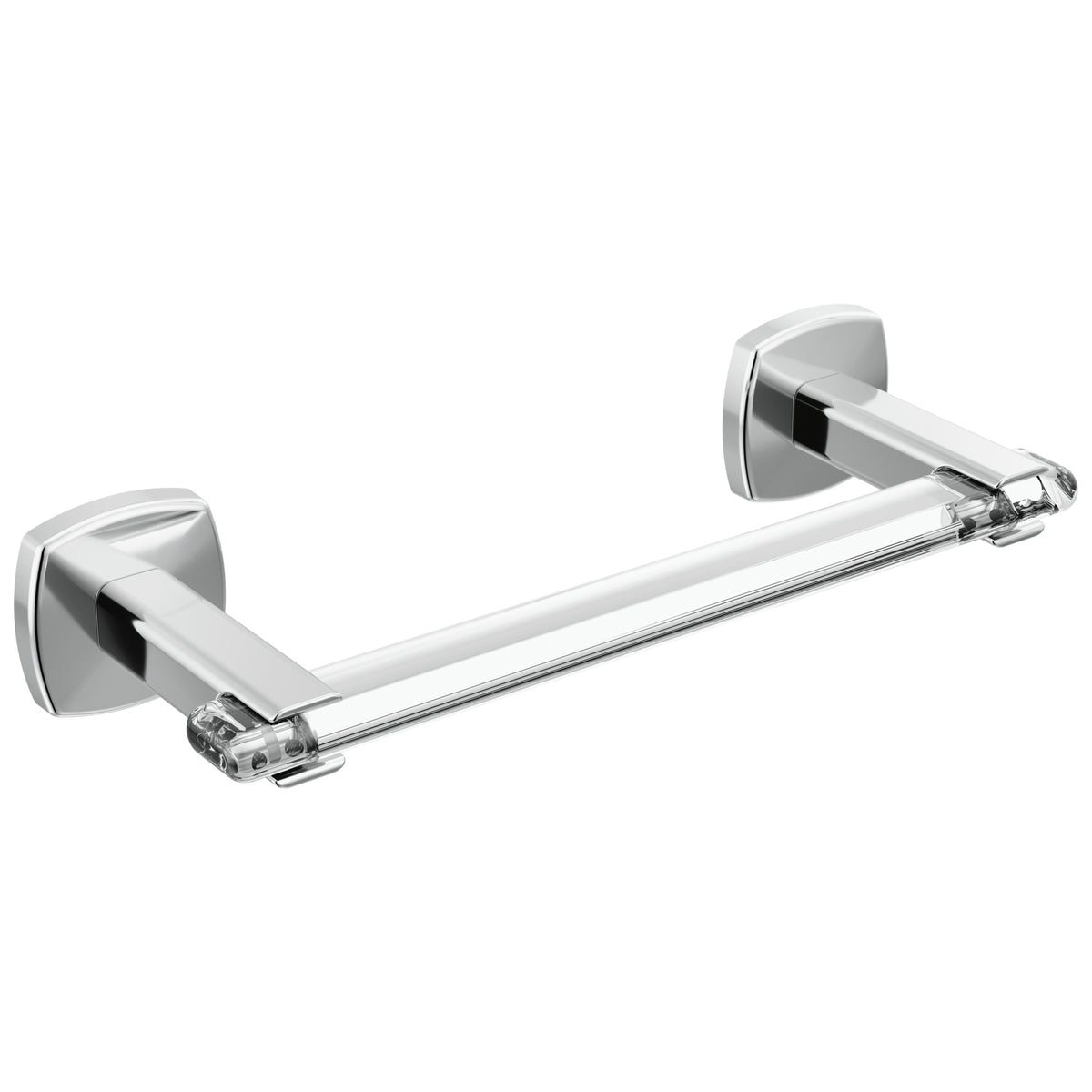 8" Towel Bar - Zinc - Polished Chrome/Clear Acrylic