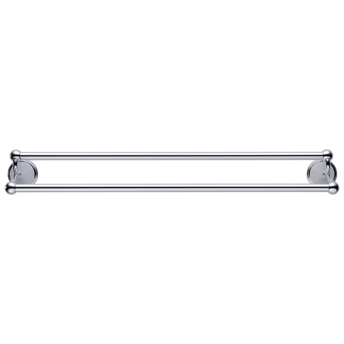24" Round Traditional Double Towel Bar - Polished Chrome