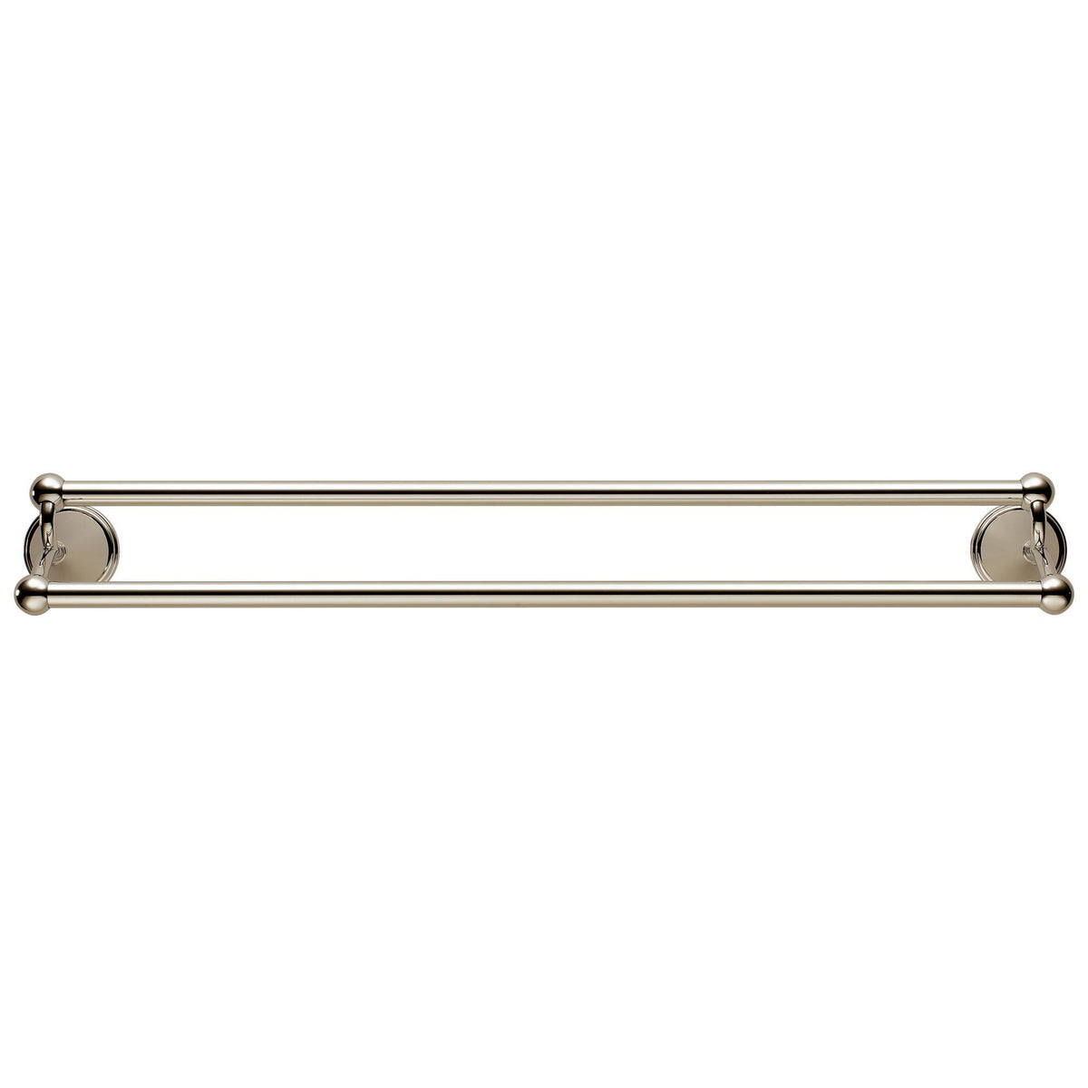 24" Round Traditional Double Towel Bar - Polished Nickel