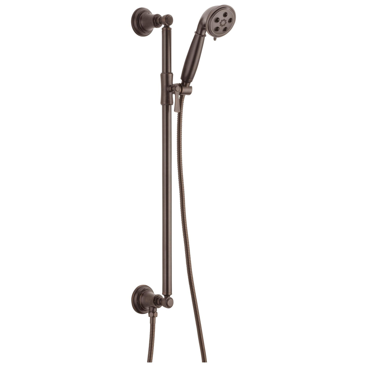Brizo® 88761-RB Rook™ Hand Shower, 3 in Dia 3-Function Shower Head, 2 gpm Flow Rate, 60 to 82 in L Hose, 1/2-14 NPSM Connection, Venetian Bronze, Import