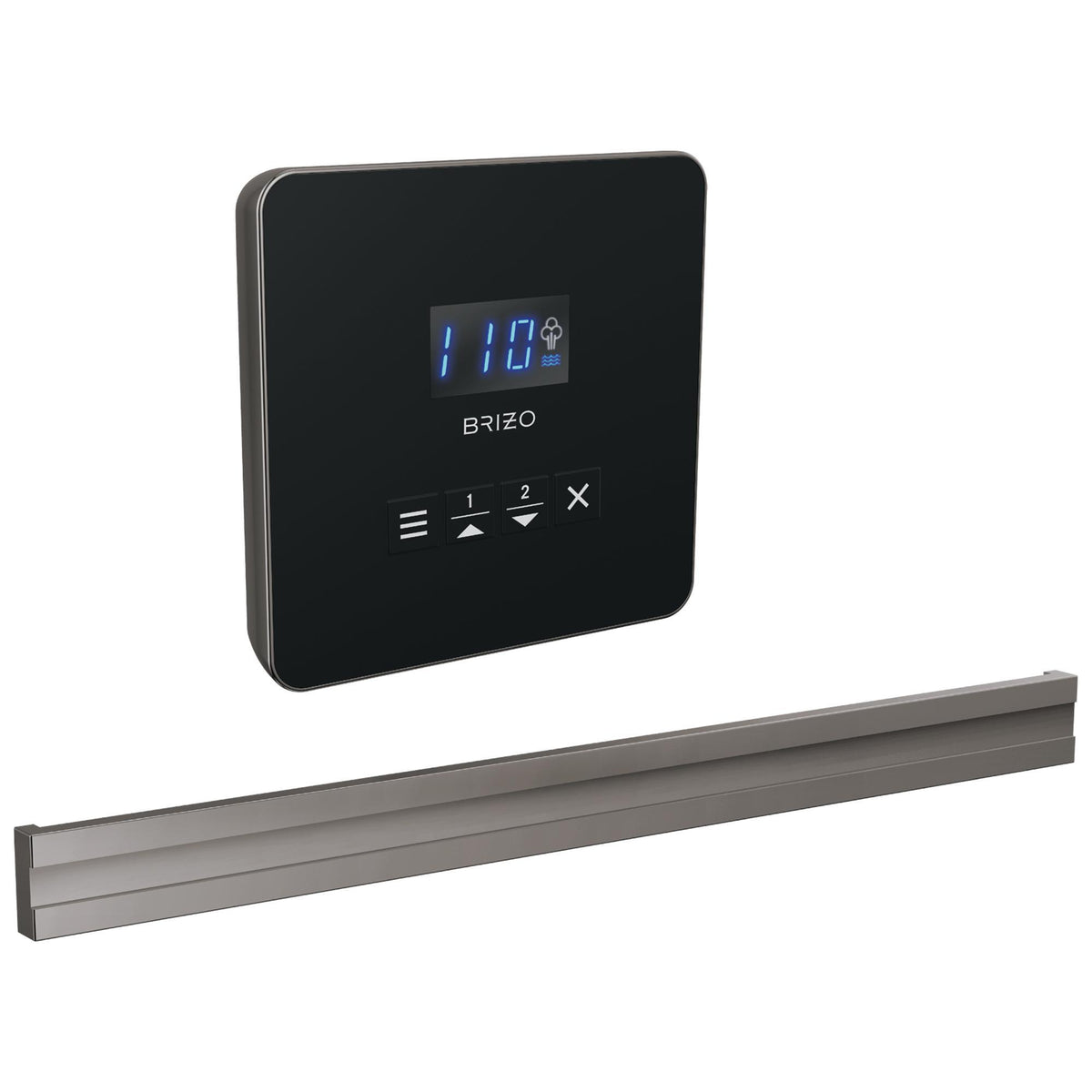Brizo® 8CB-250L-BNX-L Bilateral Steam Shower Control, Digital Display, Lumicoat Black Onyx