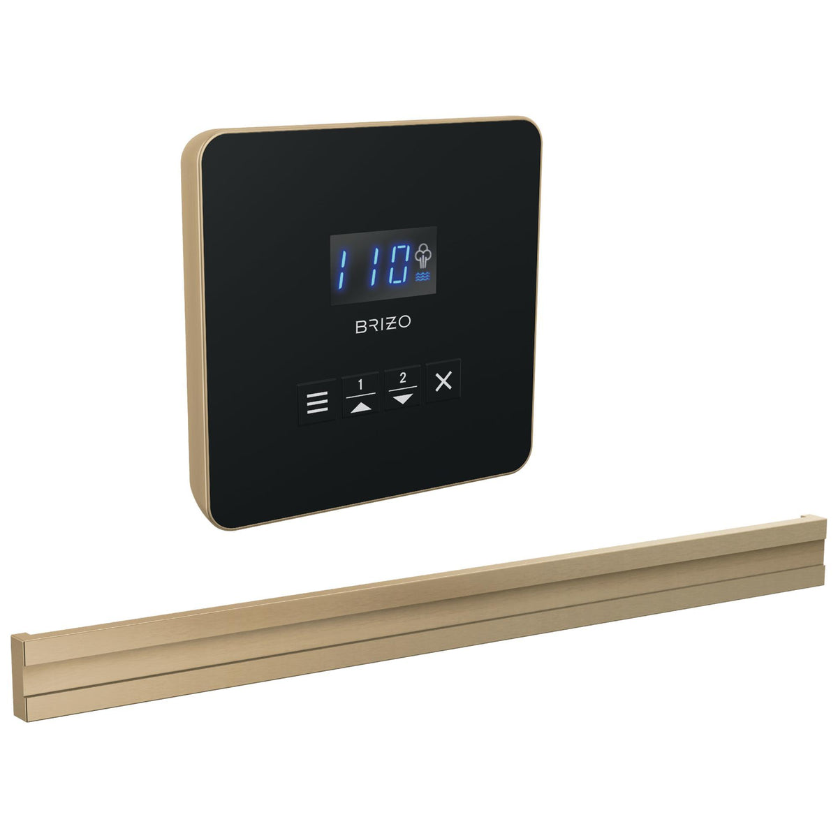 Brizo® 8CB-250L-GL-L Bilateral Steam Shower Control, Digital Display, Lumicoat Luxe Gold
