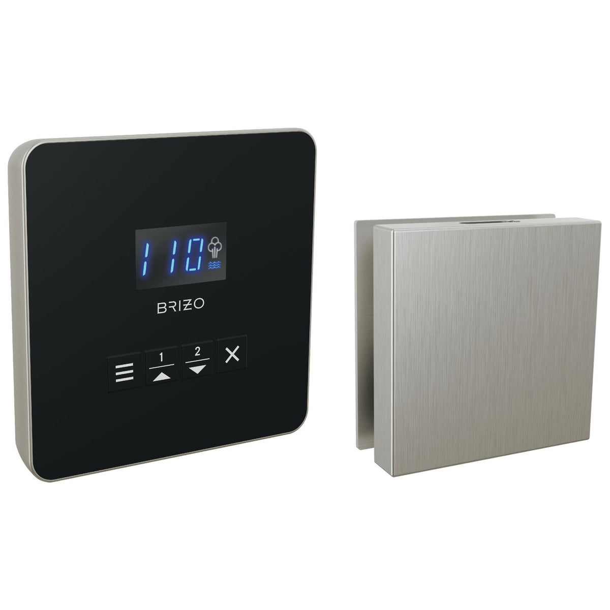 Square Steam Shower Control - Surface - Lumicoat Luxe Nickel