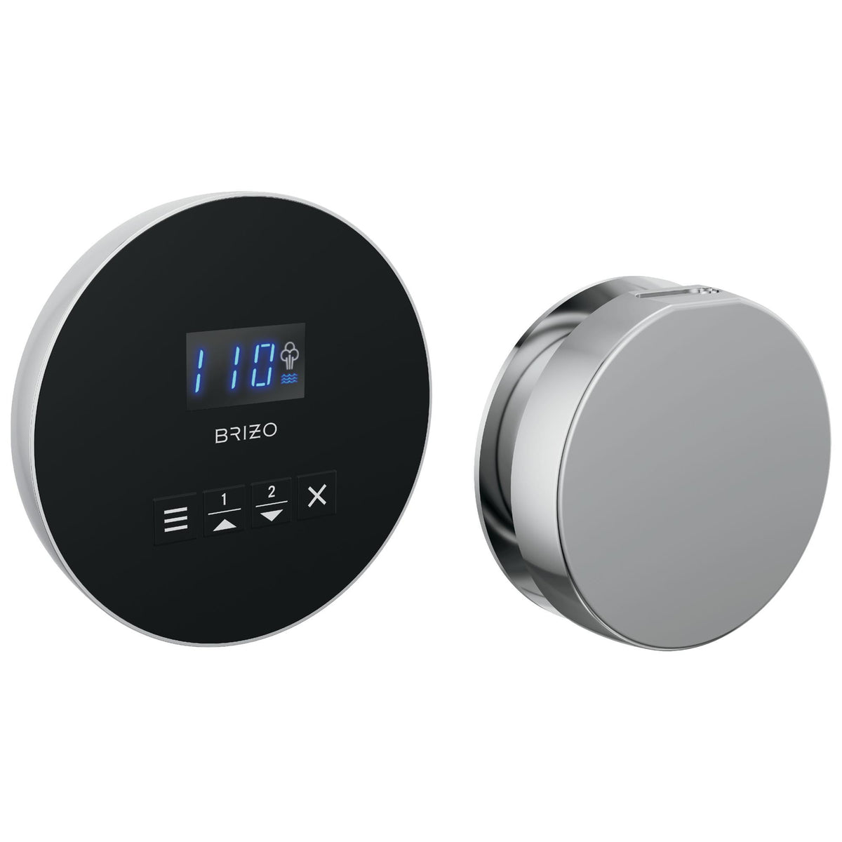 Round Steam Shower Control - Surface - Lumicoat Chrome