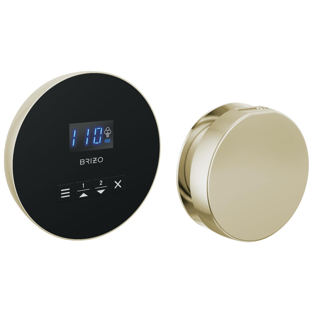 Brizo® 8CH-250R-PN-L Round Steam Shower Control, Digital Display, Lumicoat Polished Nickel