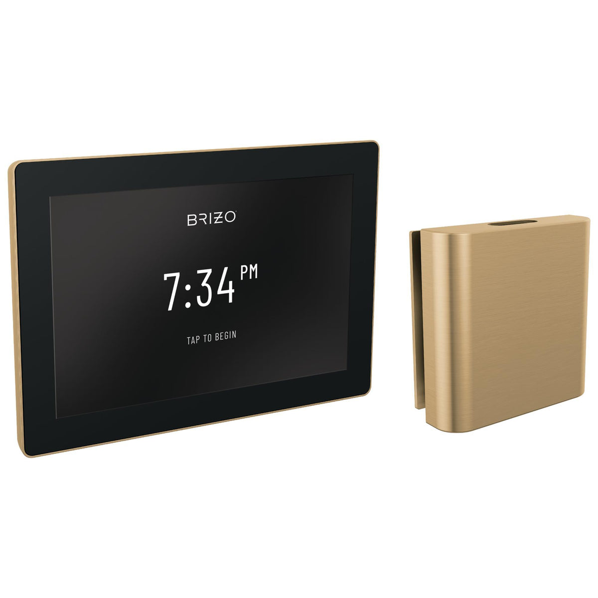 Brizo® 8CH-600S-GL-L Square Steam Shower Control, Digital Display, Lumicoat Luxe Gold