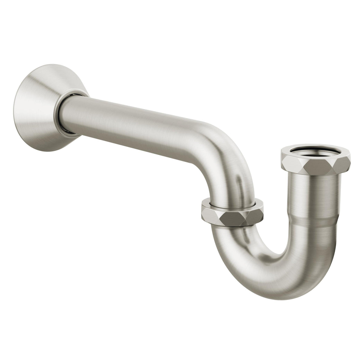 Brizo® BT031141-BN P-Trap With Flange, 1-5/16 in Inlet x 1-1/4 in Outlet, Brass, Import