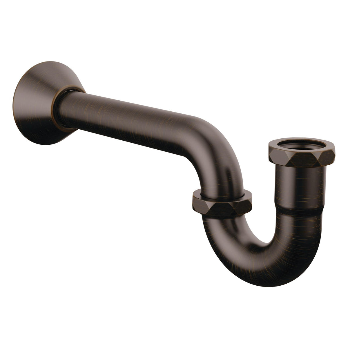 Brizo® BT031141-RB P-Trap With Flange, 1-5/16 in Inlet x 1-1/4 in Outlet, Brass, Import