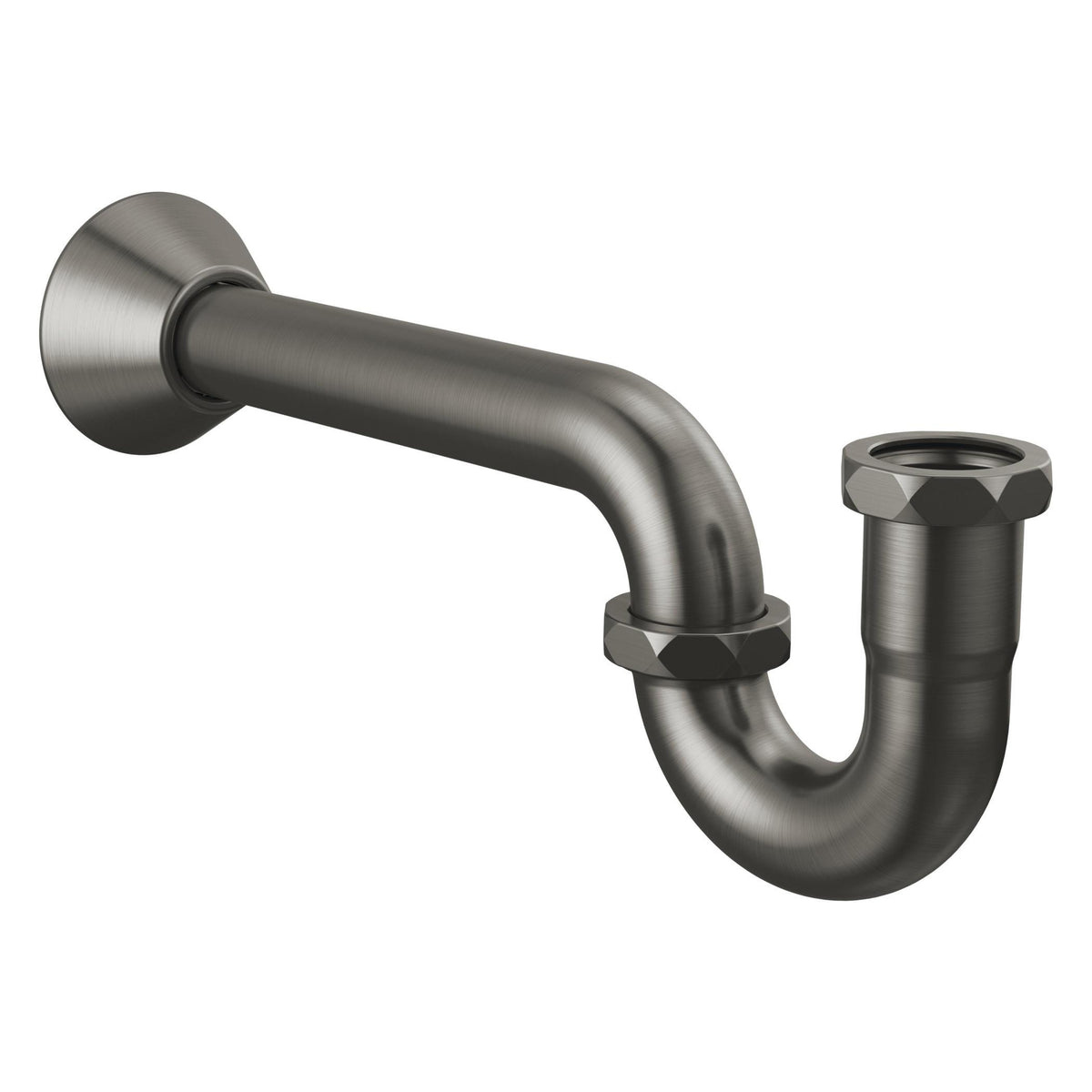 P-Trap with Flange - Brass - Luxe Steel