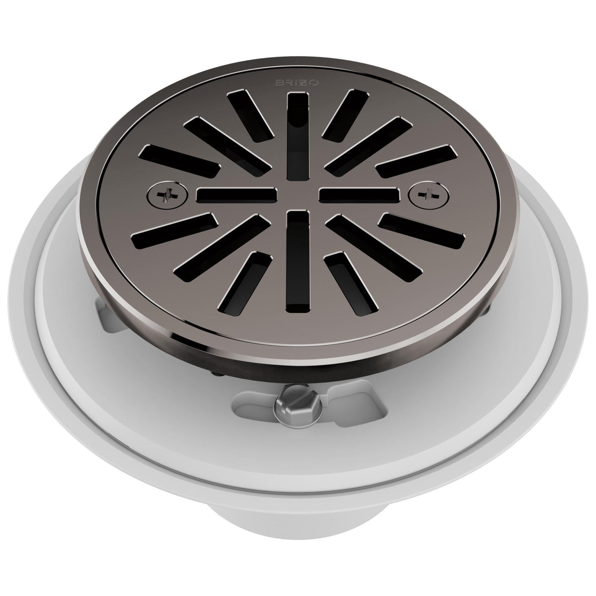 4" Round Shower Drain - Brilliance Black Onyx