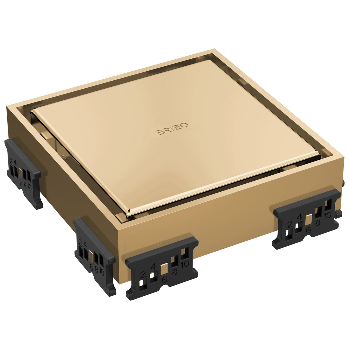 Square Shower Drain - Polished Gold - Stainless Steel Drain