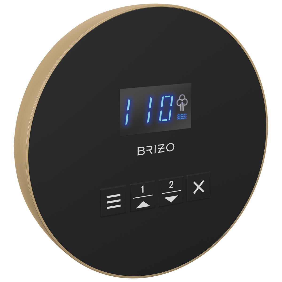 Round Steam Shower Control - Luxe Gold - Surface