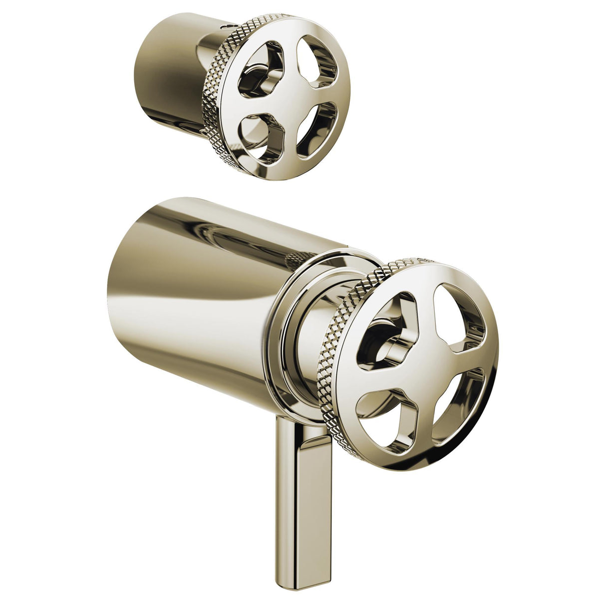 Litze - Two Wheel Handle - Polished Nickel - Brass