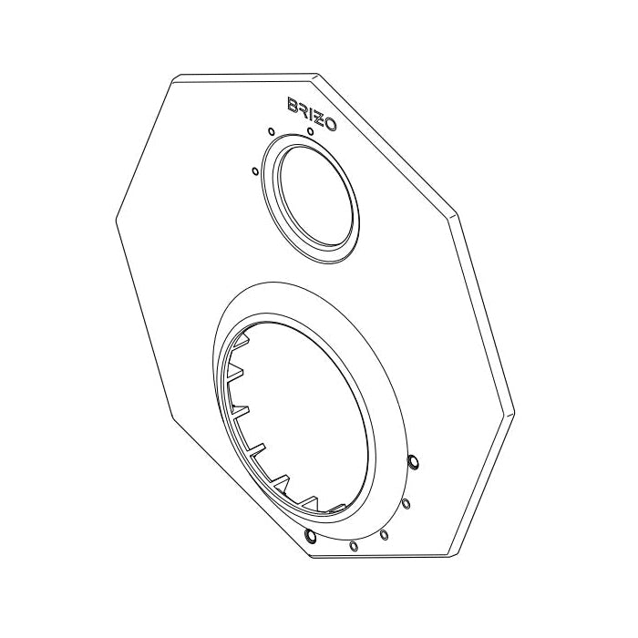 Brizo® RP100640GL Rook® Escutcheon Cover, For Use With Rook® T75P560 Pressure Balance Thermostatic Valve with Integrated 6-Function Diverter Trim, 0.38 in L x 6.22 in W x 6.22 in H, Brilliance® Luxe Gold, Import