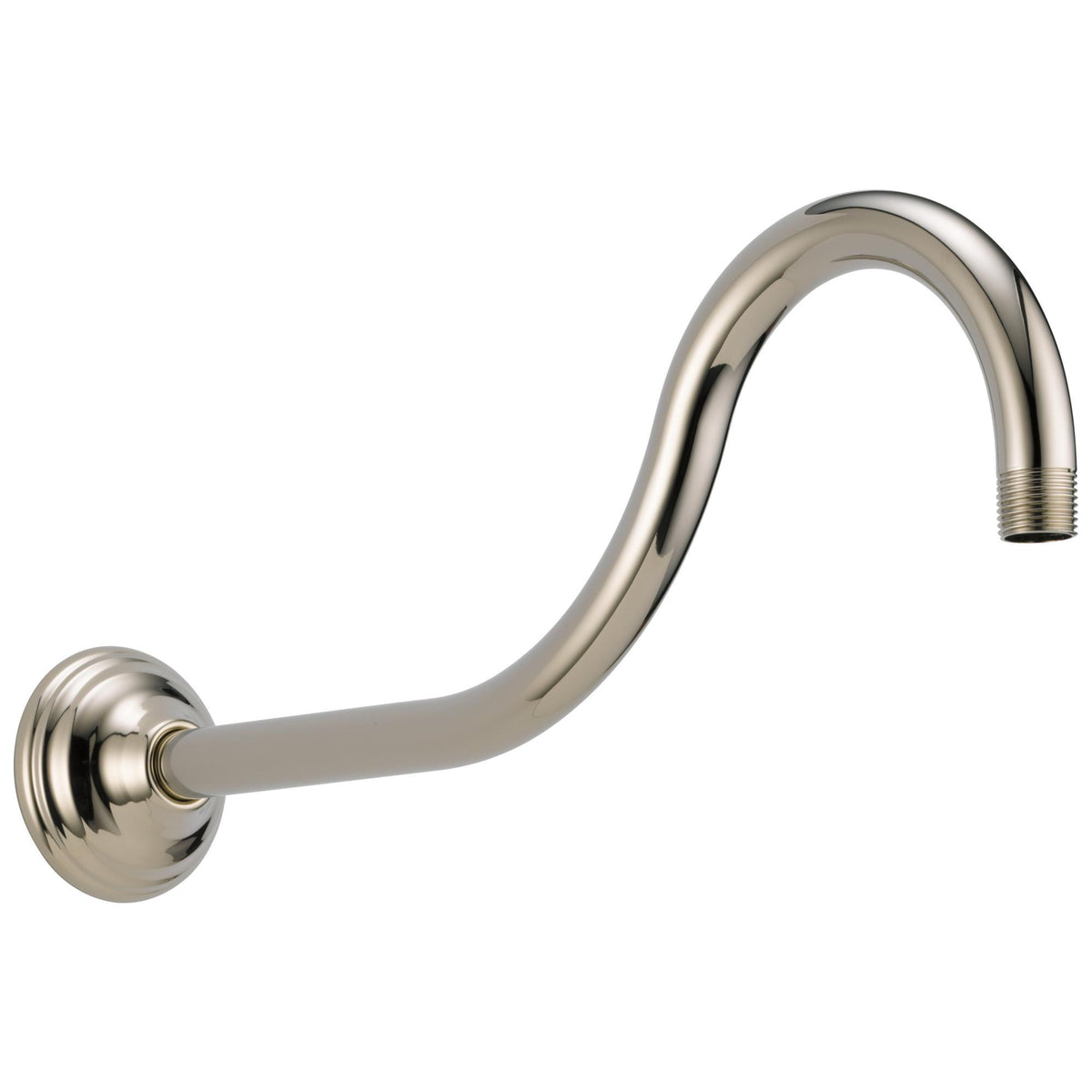 Traditional Shower Arm and Flange - Polished Nickel - 16"