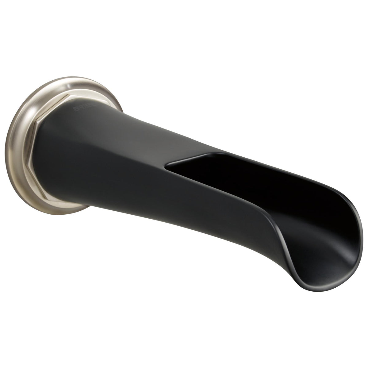 Brizo® RP78583NKBL Rook Non-Diverter Channel Tub Spout, Brass, Luxe Nickel/Matte Black, Import