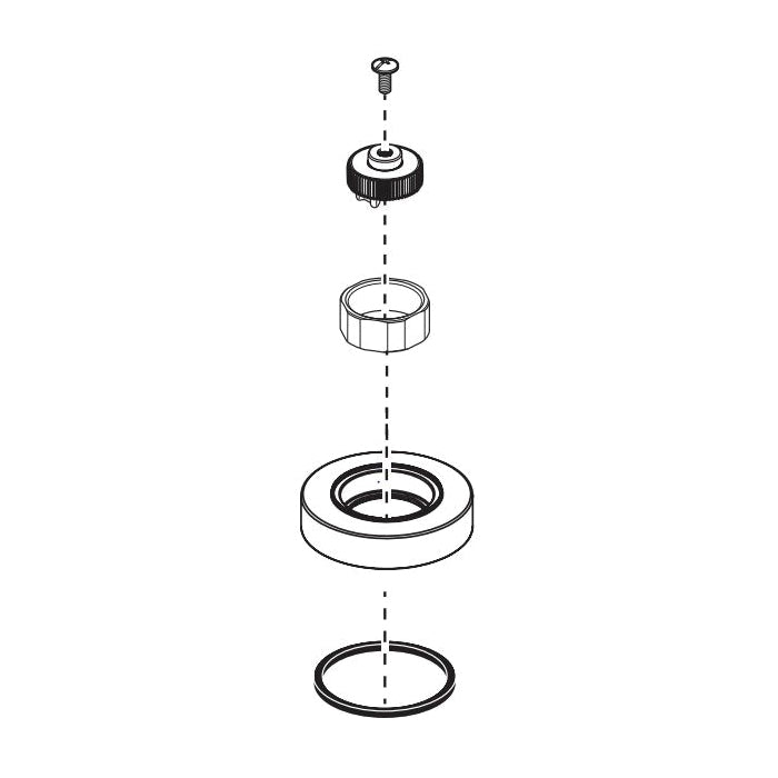 Brizo® RP90074SL Litze® Handle Base/Spline Adapter/Screw/Seal/Nut, For Use With Litze® T67335-LHP 2-Handle Roman Tub Trim, 2-3/4 in L x 2-3/4 in W x 1/2 in H, Luxe Steel