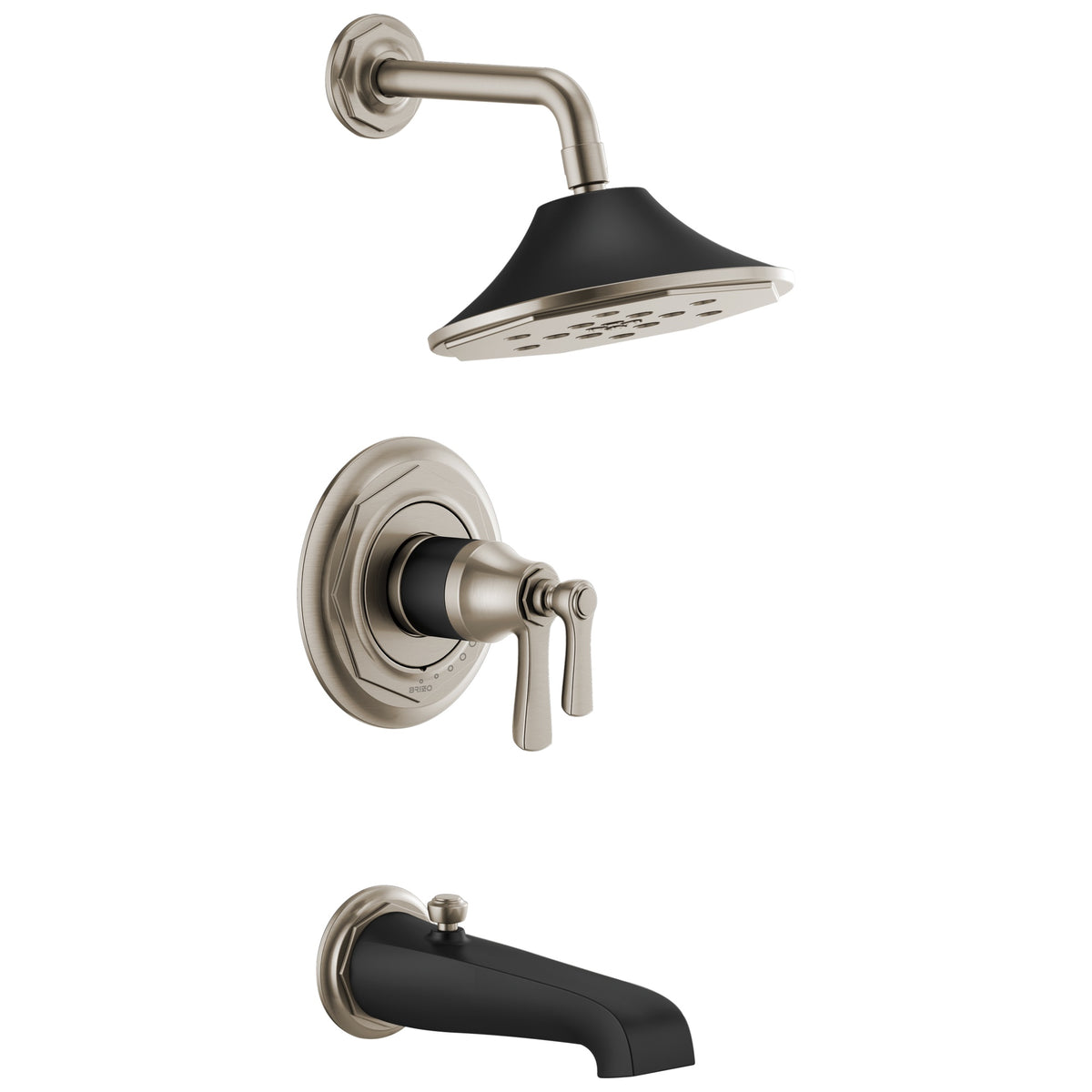 Brizo® T60461-NKBL TempAssure® Tub and Shower Faucet Trim, 2 gpm Shower, Luxe Nickel/Matte Black