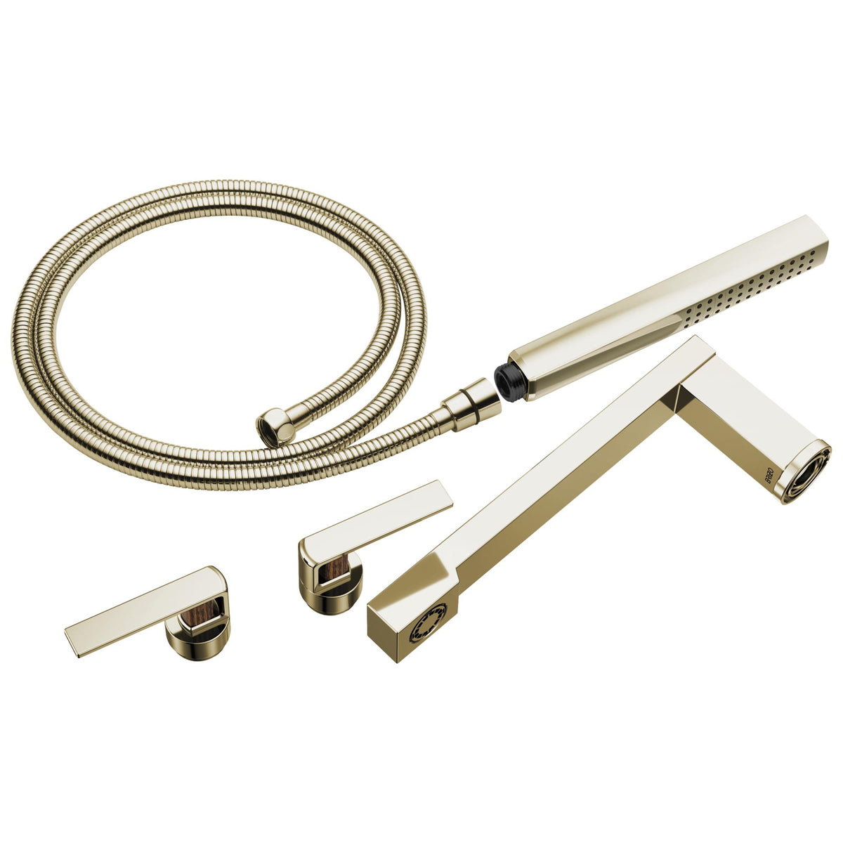 Brizo® T70399-PNTK Frank Lloyd Wright Two Handle Trim Kit, 10.56 in L 14.69 in W 8.69 in H, Brass, Polished Nickel / Wood