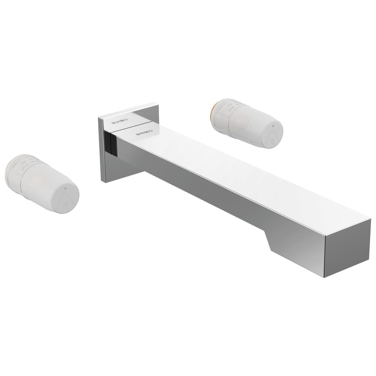 Brizo® T70422-PCLHP Frank Lloyd Wright® Wall Mount Tub Filler, 9.3 gpm Flow Rate, 8 in Center, Polished Chrome, 2 Handles, Import, Commercial/Residential