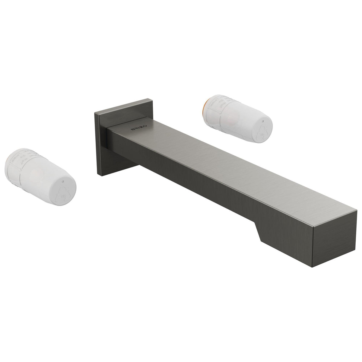 Brizo® T70422-SLLHP Frank Lloyd Wright® Wall Mount Tub Filler, 9.3 gpm Flow Rate, 8 in Center, Luxe Steel, 2 Handles, Import, Commercial/Residential