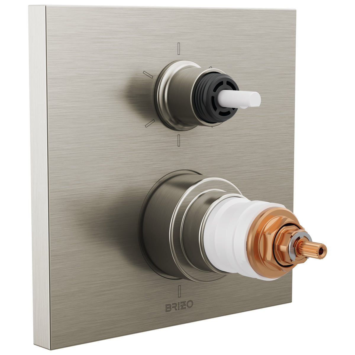 17 Series Square Thermostatic Valve Trim, Zinc